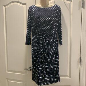 Adrianna Pappel Navy Blue/White Polka Dot Dress